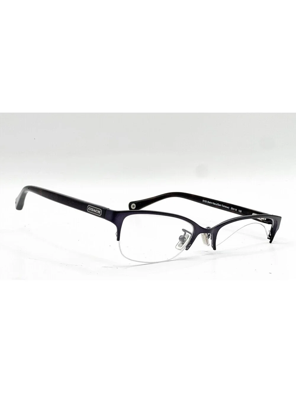 Coach Leigh 9153 Satin Navy/Dark Tortoise Authentic Eyeglasses 50-18-135